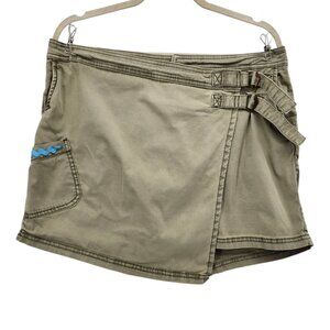 Anthropologie Hei Hei Womens 12 Skort Wrap Distressed Khaki Skirt Boho Preppy